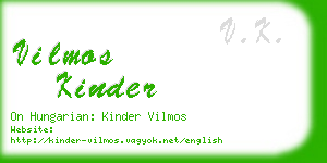 vilmos kinder business card